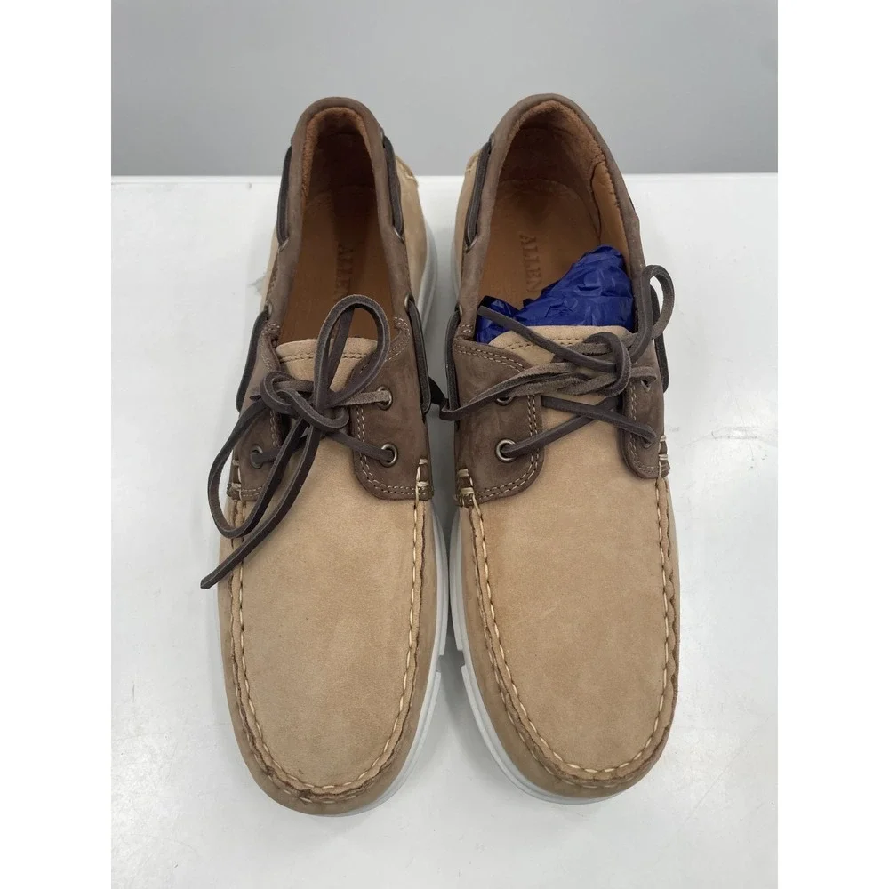 NWOT Allen Edmonds Miles Boat‎ Shoes Men's 7 Brown Suede Lace Up Low Top Casual